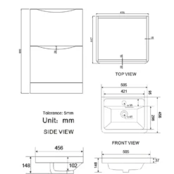 Harbour Clarity 500mm Floorstanding Vanity Unit & Basin