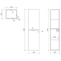 Harbour Clarity 1500mm Tall Wall Mounted Cabinet