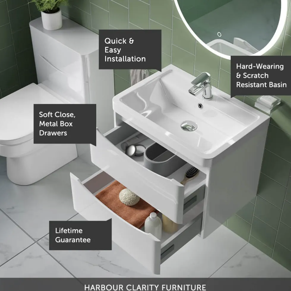 Harbour Clarity 500mm Wall Mounted Vanity Unit & Basin