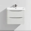 Harbour Clarity 600mm Wall Mounted White Ash Vanity Unit & Basin