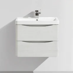 Harbour Clarity 600mm Wall Mounted White Ash Vanity Unit & Basin