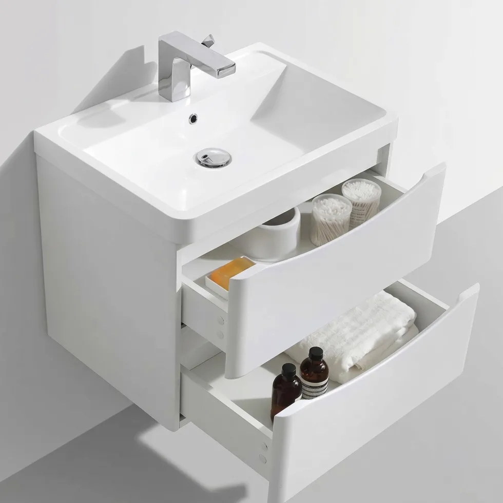 Harbour Clarity 600mm Wall Mounted White Ash Vanity Unit & Basin
