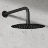 Harbour Clarity Round Shower Head with Wall Arm - Matt Black