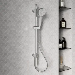 Harbour Clarity Slide Rail Kit with 3 Mode Handset & Integrated Elbow - Chrome
