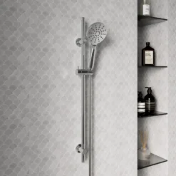 Harbour Clarity Slide Rail Shower Kit with 3 Mode Shower Handset & Hose - Chrome