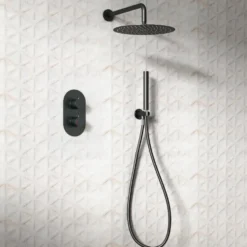 Harbour Clarity Two Outlet Concealed Thermostatic Shower Valve - Matt Black