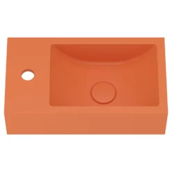 Harbour Concrete 400mm Cloakroom Wall Hung Burnt Orange Basin & Frame
