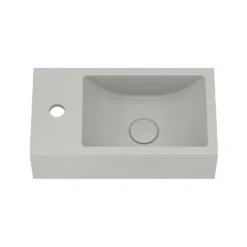 Harbour Concrete 400mm Cloakroom Wall Hung Concrete Grey Basin & Frame