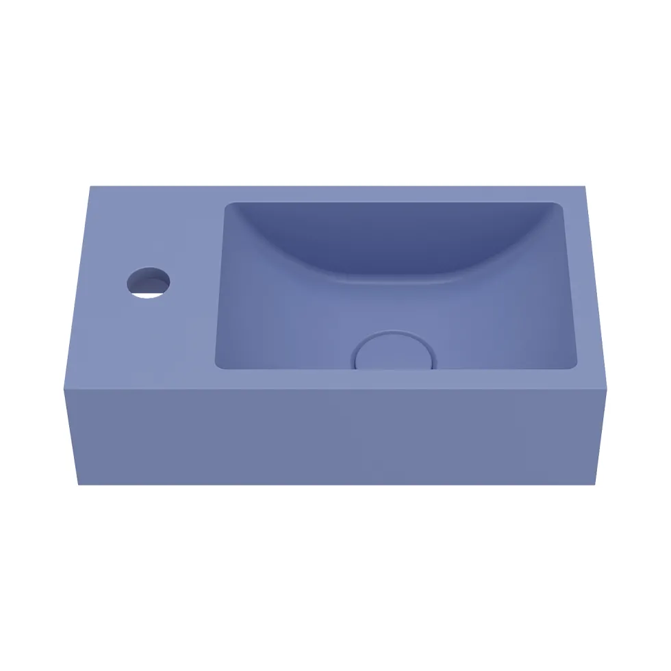 Harbour Concrete 400mm Cloakroom Wall Hung Purple Basin & Frame