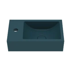 Harbour Concrete 400mm Cloakroom Wall Hung Teal Basin & Frame