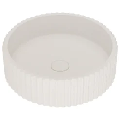 Harbour Concrete 400mm Fluted Round Countertop Bowl - Arctic White