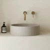 Harbour Concrete 400mm Fluted Round Countertop Bowl - Warm Grey