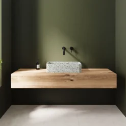 Harbour Concrete 500mm Rectangular Countertop Basin - Natural Terrazzo