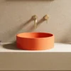 Harbour Concrete 390mm Round Countertop Basin - Burnt Orange