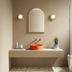 Harbour Concrete 390mm Round Countertop Basin - Burnt Orange
