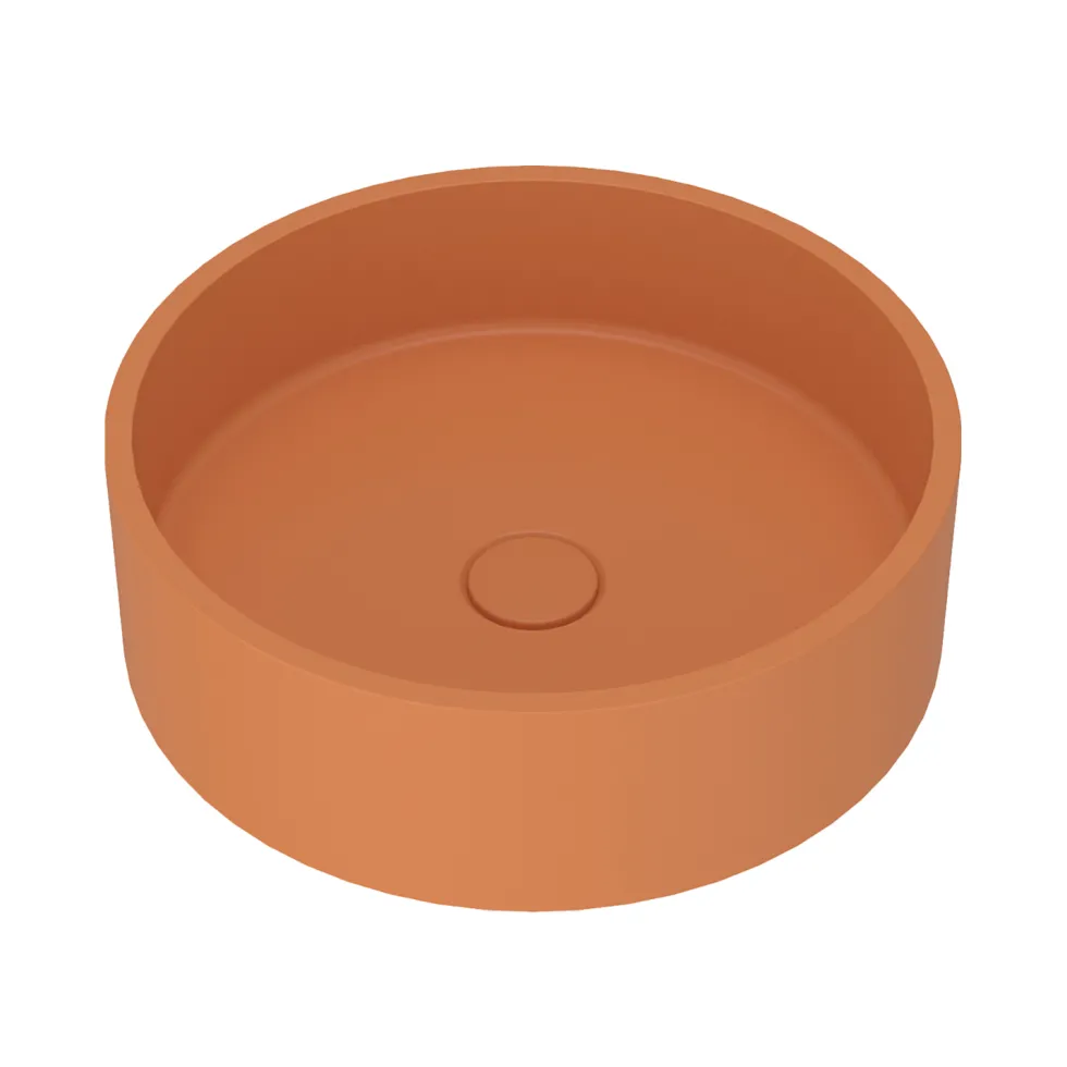 Harbour Concrete 390mm Round Countertop Basin - Burnt Orange