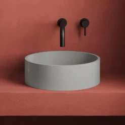 Harbour Concrete 390mm Round Countertop Basin - Concrete Grey