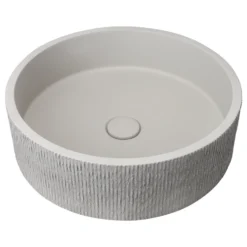 Harbour Concrete 406mm Round Textured Countertop Basin - Pearl Grey