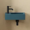 Harbour Concrete 400mm Wall Hung Cloakroom Basin - Atlantic Teal
