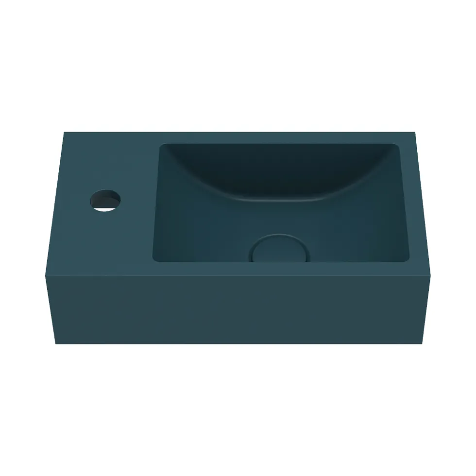 Harbour Concrete 400mm Wall Hung Cloakroom Basin - Atlantic Teal