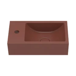 Harbour Concrete 400mm Wall Hung Cloakroom Basin - Brick Red