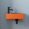Harbour Concrete 400mm Wall Hung Cloakroom Basin - Burnt Orange