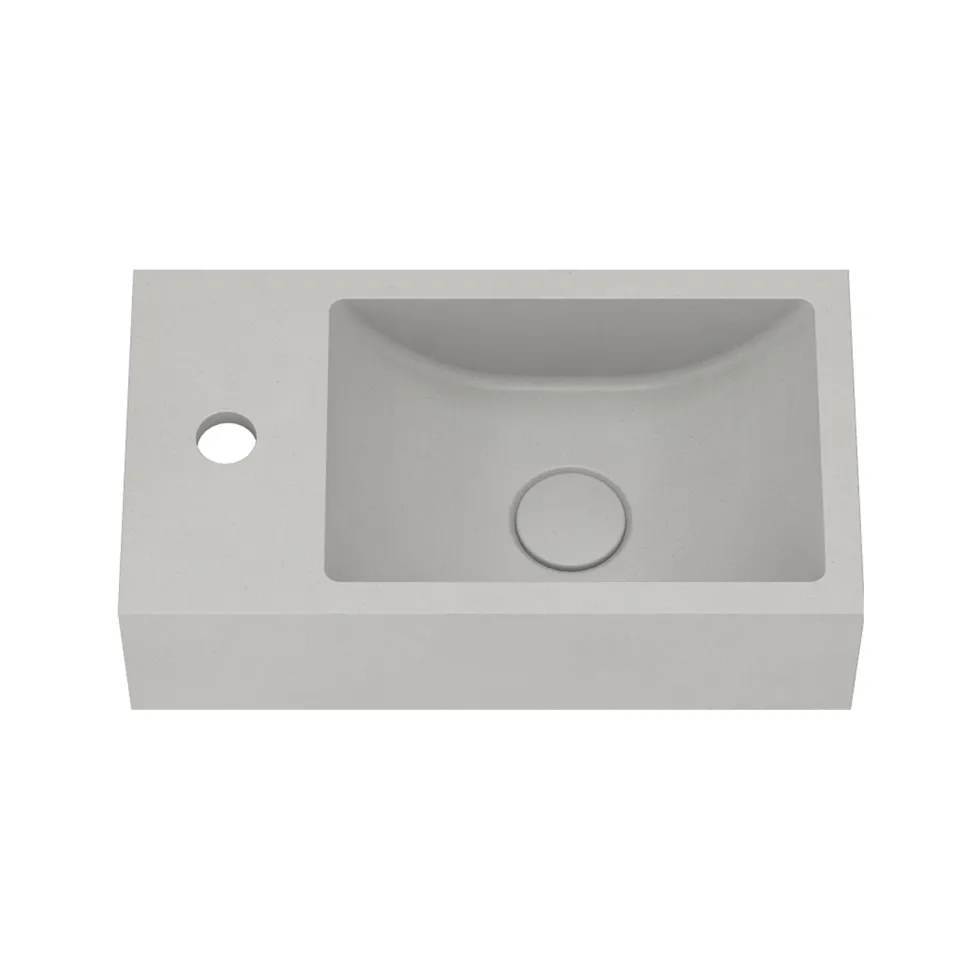 Harbour Concrete 400mm Wall Hung Cloakroom Basin - Concrete Grey