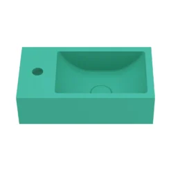 Harbour Concrete 400mm Wall Hung Cloakroom Basin - Seafoam Green