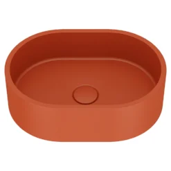 Harbour Concrete Small 400mm Oval Basin - Brick Red