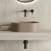 Harbour Concrete Small 400mm Oval Basin - Warm Clay