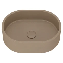 Harbour Concrete Small 400mm Oval Basin - Warm Clay