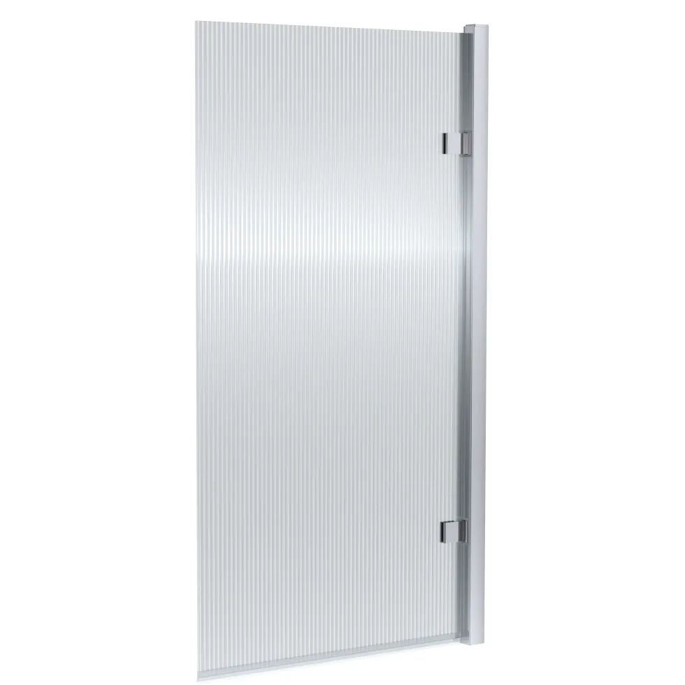 Harbour Contour 8mm Hinged Fluted Bath Screen - 1520 x 830mm