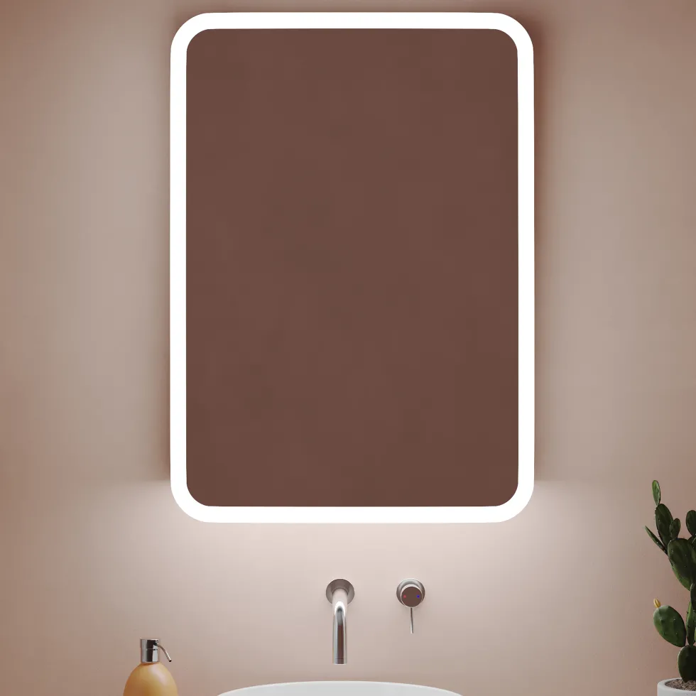 Harbour Design LED Mirrored Cabinet with Demister Pad & Shaver Socket - 500 x 700mm
