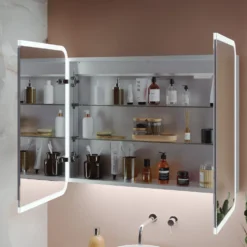 Harbour Design LED Mirrored Cabinet with Demister Pad & Shaver Socket - 800 x 700mm