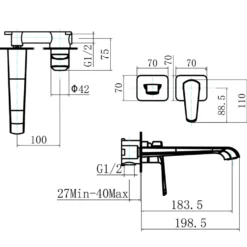 Harbour Essence Wall Mounted Basin Mixer Tap
