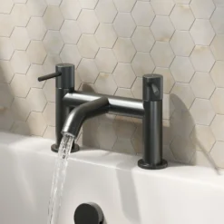 Harbour Fluted Deck Mounted Bath Mixer Tap