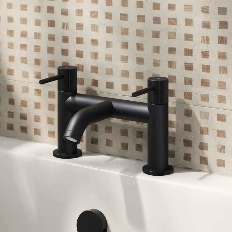 Harbour Fluted Deck Mounted Bath Mixer Tap