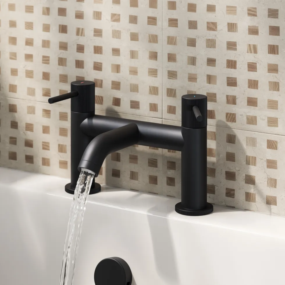 Harbour Fluted Deck Mounted Bath Mixer Tap
