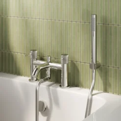 Harbour Fluted Deck Mounted Bath Shower Mixer Tap