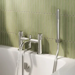 Harbour Fluted Deck Mounted Bath Shower Mixer Tap