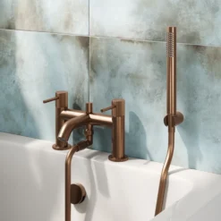 Harbour Fluted Deck Mounted Bath Shower Mixer Tap