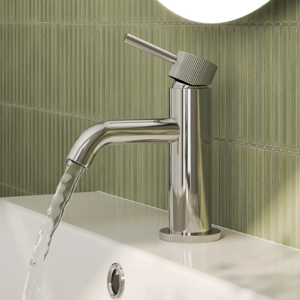 Harbour Fluted Mini Mono Basin Mixer Tap & Waste