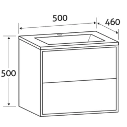 Harbour Form 500mm Wall Mounted Vanity Unit & Basin