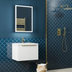 Harbour Glow LED Mirrored Cabinet with Demister Pad & Shaver Socket - 500 x 700mm