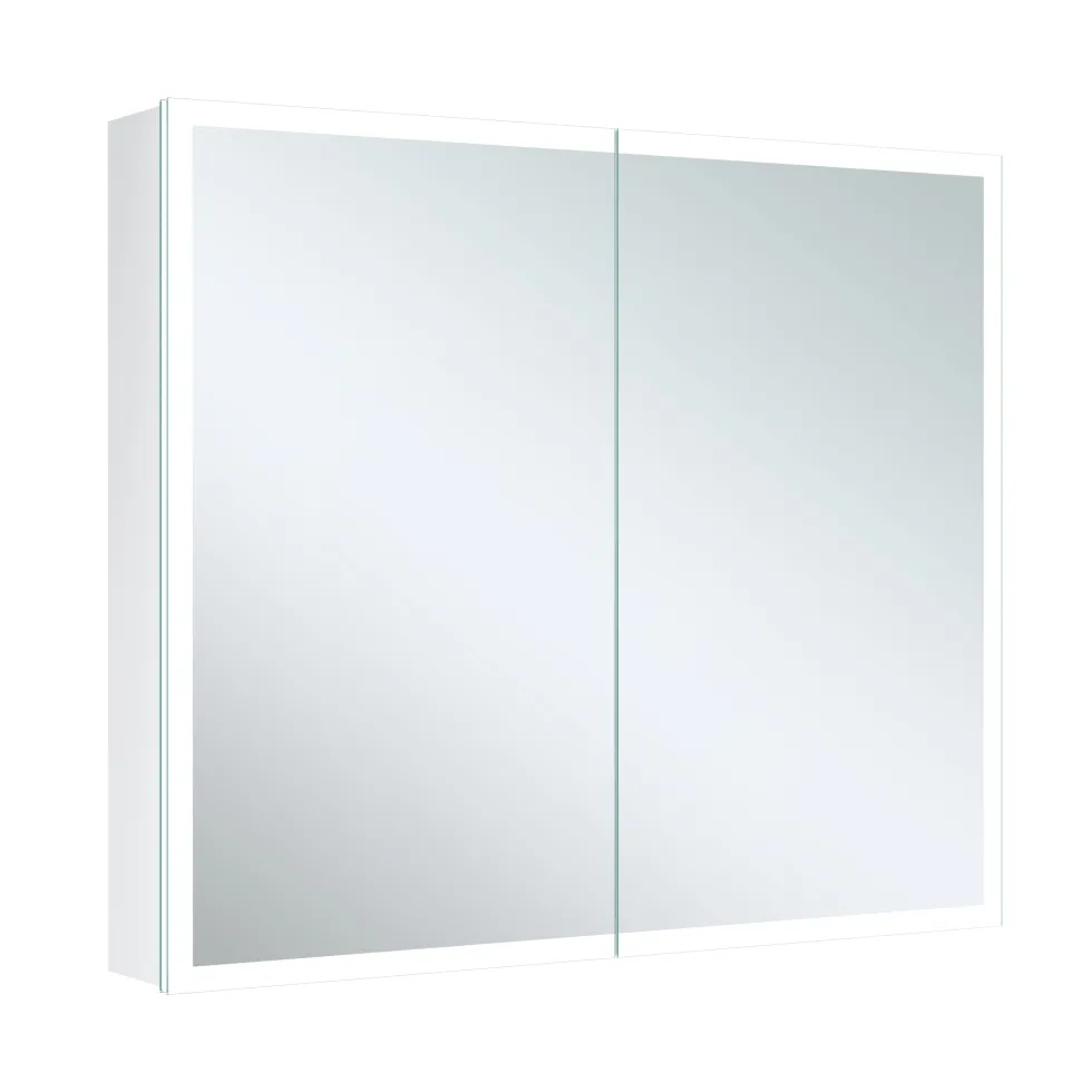 Harbour Glow LED Mirrored Cabinet with Demister Pad & Shaver Socket - 800 x 700mm