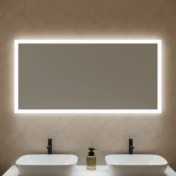 Harbour Glow LED Mirror With Demister Pad & Shaver Socket - 1200 X 600mm