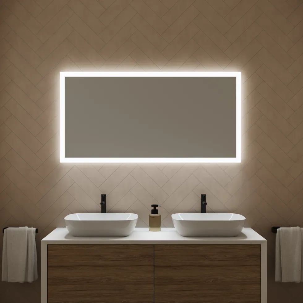 Harbour Glow LED Mirror With Demister Pad & Shaver Socket - 1200 X 600mm
