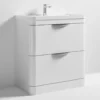Harbour Grace 800mm Floor Standing Vanity Unit with Polymarble Basin - White Gloss