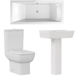 Harbour Icon Bathroom Suite with Rimless Toilet & Double Ended Bath