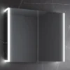 Harbour Icon Double Door LED Bathroom Mirror Cabinet with Demister Pad & Shaver Socket - 800 x 700mm